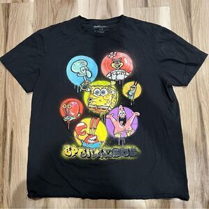 Nickelodeon Black SpongeBob Airbrush Graphic Tee Men’s Large